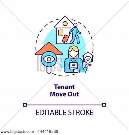 Tenant Move Out Concept Icon. Property Management Operations Abstract Idea Thin Line Illustration. I
