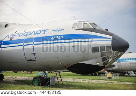 Kiev, Ukraine - August 01, 2021: Aeroflot Ilyushin Il-76md Displayed At Oleg Antonov State Aviation 