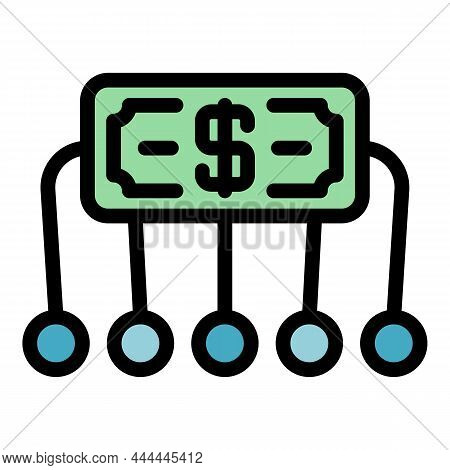 Money Shareholder Icon. Outline Money Shareholder Vector Icon Color Flat Isolated