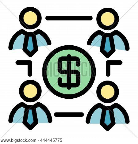 Profit Shareholders Icon. Outline Profit Shareholders Vector Icon Color Flat Isolated