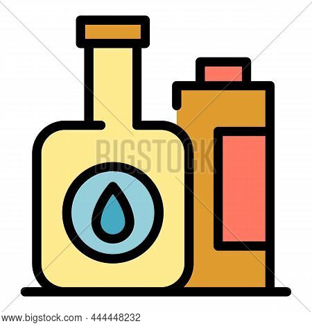 Cooking Oil Icon. Outline Cooking Oil Vector Icon Color Flat Isolated