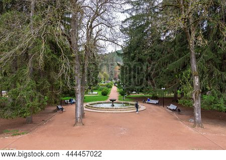Russia May 5, 2021 Kislovodsk, View Of The Fountain In The Park Of Kislovodsk, Photo Was Taken On A 
