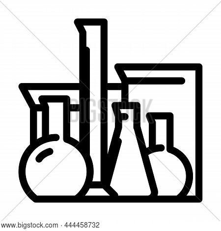 Chemical Cabinet Equipment Line Icon Vector. Chemical Cabinet Equipment Sign. Isolated Contour Symbo