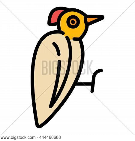 Wild Woodpecker Icon. Outline Wild Woodpecker Vector Icon Color Flat Isolated