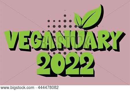 Veganuary 2022 Vector Drawing On A Light Coloured Background