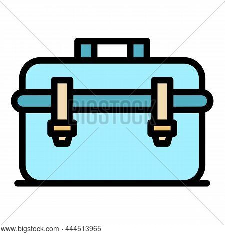 Builder Tool Box Icon. Outline Builder Tool Box Vector Icon Color Flat Isolated