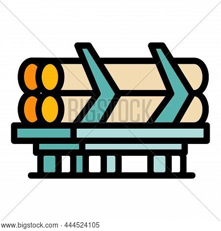 Wood Pulps Icon. Outline Wood Pulps Vector Icon Color Flat Isolated