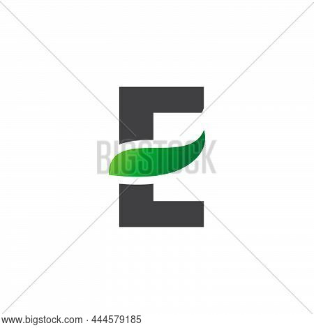 Letter E Alphabet Natural Green Icons - E Leaf Logo