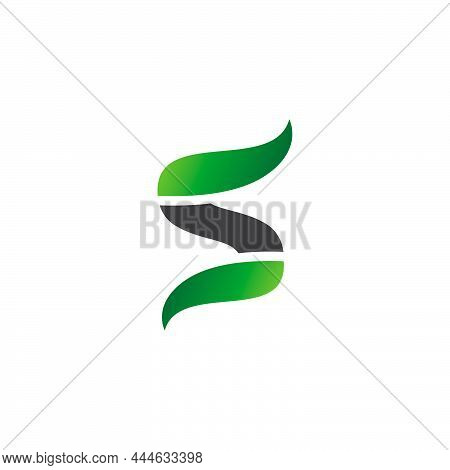 Letter S Alphabet Natural Green Icons - S Leaf Logo
