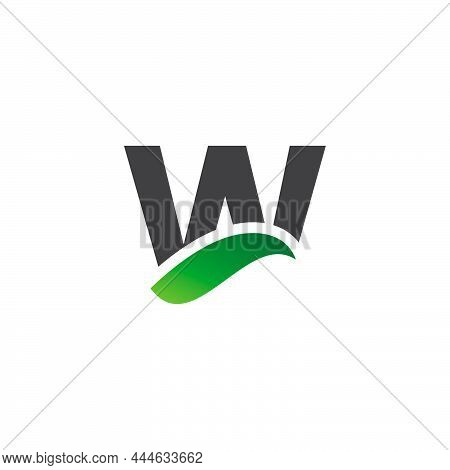 Letter W Alphabet Natural Green Icons - W Leaf Logo