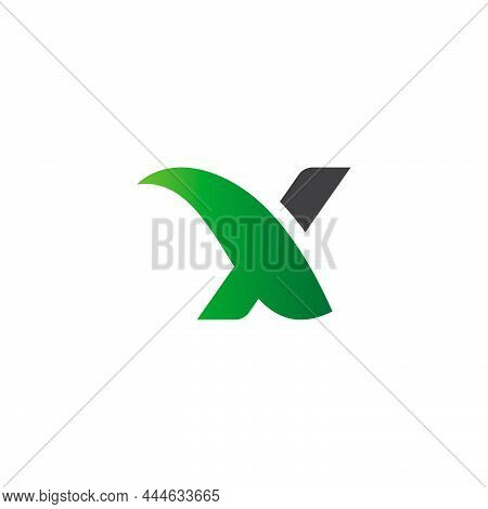 Letter X Alphabet Natural Green Icons - X Leaf Logo