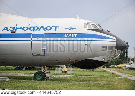 Kiev, Ukraine - August 01, 2021: Aeroflot Ilyushin Il-76md Displayed At Oleg Antonov State Aviation 