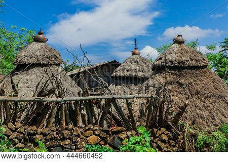 Traditional African Village Of The Konso Tribe In Ethiopia