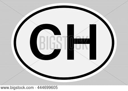 Ch, From Latin Confederatio Helvetica - Switzerland International Vehicle Registration Code. White O