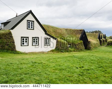 Traditional Icelandic Houses At Historic Keldur Farm, Home To One Of The Oldest Turf Houses In Icela