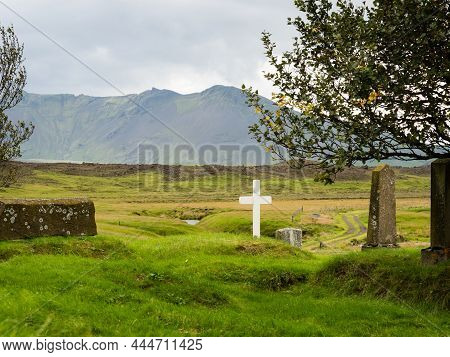 Cemetery At Historic Keldur Farm In Southern Iceland