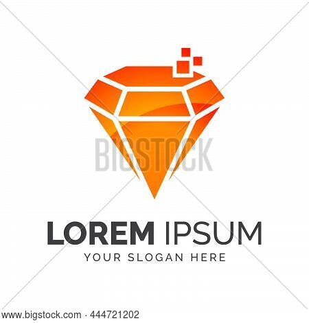 Diamond Technology Pixel Abstract, Design Vector Graphic Elements Template