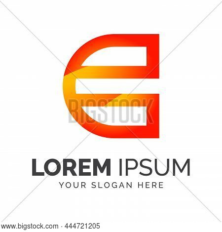 Letter E Abstract Design Vector Graphic Elements Template