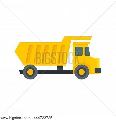 Tipper Unloading Icon. Flat Illustration Of Tipper Unloading Vector Icon Isolated On White Backgroun