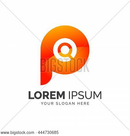 Abstract Letter P Business Search Design Vector Graphic Elements Template