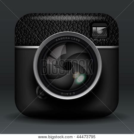 Teljes fekete Profi Fénykép fényképezőgép ikon