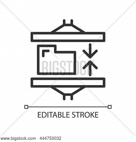 Data Compression Technique Linear Pixel Perfect Icon. Digital Data Storage. Thin Line Customizable I