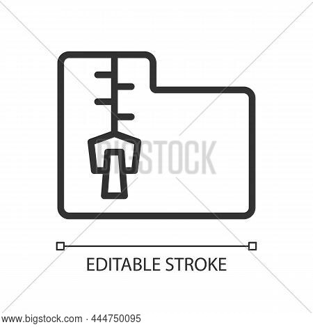Data Mining File Archive Linear Pixel Perfect Icon. Keeping Virtual Information. Thin Line Customiza