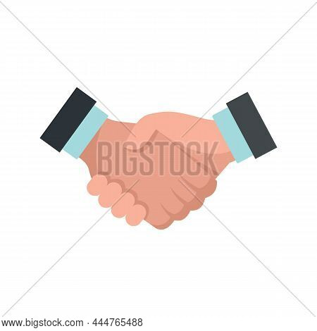 Notary Handshake Icon. Flat Illustration Of Notary Handshake Vector Icon Isolated On White Backgroun