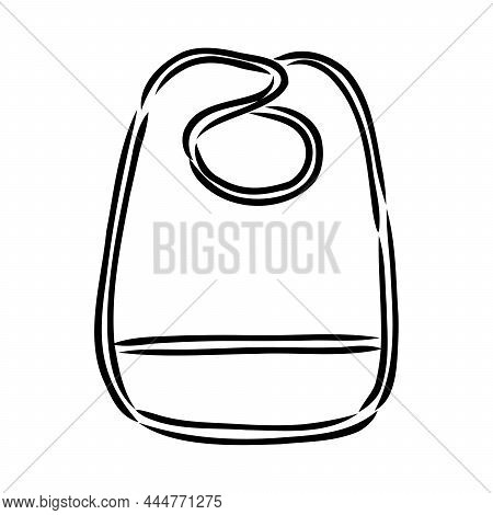 Baby Bib Vector Sketch Icon Isolated On Background. Hand Drawn Baby Bib Icon. Baby Bib Sketch Icon F