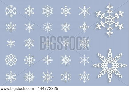 Snowflakes Doodle Hand Drawn For Christmas Design.