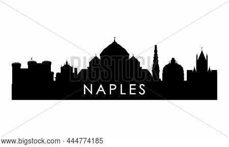 Naples Skyline Silhouette. Black Naples City Design Isolated On White Background.