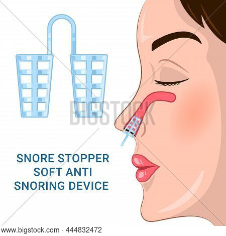 Snore Stopper Soft Anti Snoring Device Vector Illustration