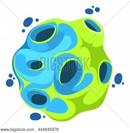 Cartoon Asteroid. Space Stine In Fanatstic Game Style