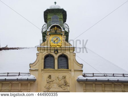 Detail Of An Old Historical Building (gottfried Maurer House) In Glockenspielplatz Square In Graz, S