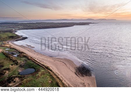 Aerial View Of The Inver Bay And Beach In County Donegal - Ireland.