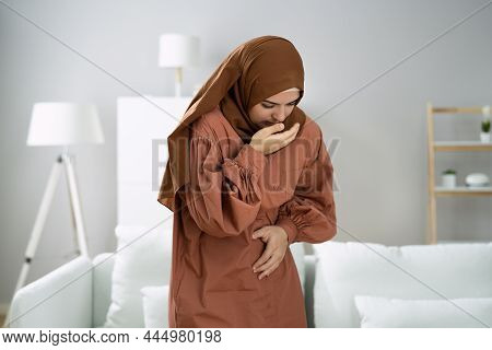 Ectopic Pregnancy And Nausea. Pregnant Woman Suffering