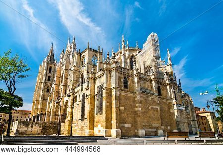 Leon Cathedral Of Santa Maria De Regla In Spain On The Camino De Santiago