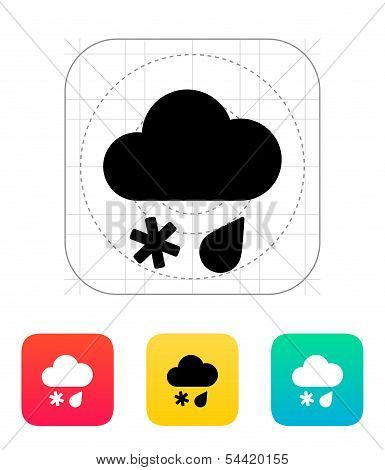 Sleet weather icon.