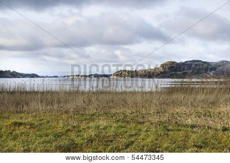 a beautiful fjord a fine autumn morning