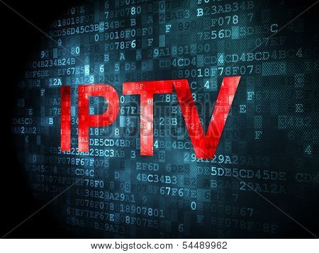 SEO web design concept: IPTV on digital background