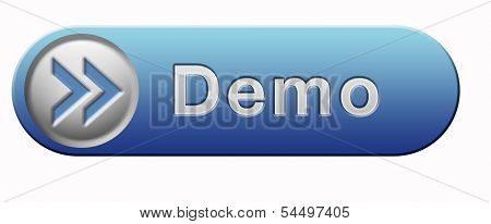 Demo download button or icon for free trial demonstration