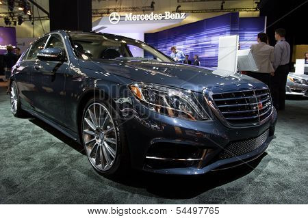 LOS ANGELES, CA - NOVEMBER 20: A Mercedes Benz S550 on exhibit at the Los Angeles Auto Show in Los Angeles, CA on November 20, 2013