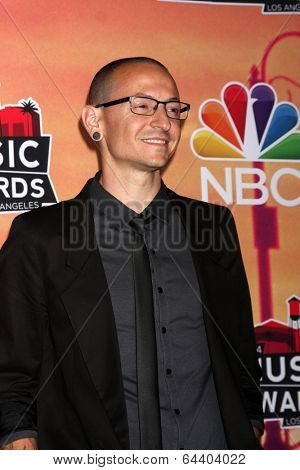 LOS ANGELES - MAY 1:  Chester Bennington at the 1st iHeartRadio Music Awards Press Room at Shrine Auditorium on May 1, 2014 in Los Angeles, CA