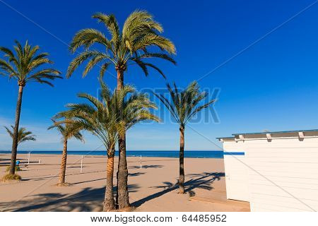 Gandia beach playa nord in Valencia at Mediterranean Spain
