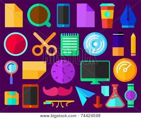 Design Services Flat Icons Set