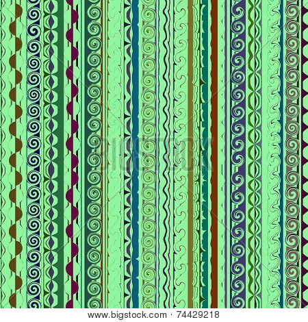 Abstract Seamless Pattern On Green Background