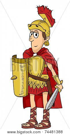 Illustration Featuring a Roman Soldier