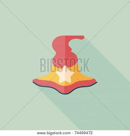 Witch Hat Flat Icon With Long Shadow,eps10