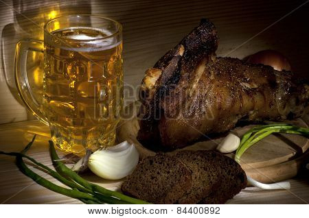 Roasted Pork Leg (rulka, Veprove Koleno), Light Brush