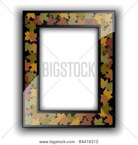 Glass photo frame. Autumn design.